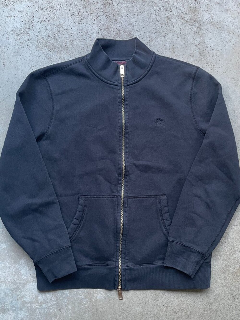 Burberry Brit Sweatshirt Jacket Men's 2XL Full Zip Sweater Black Nova Check